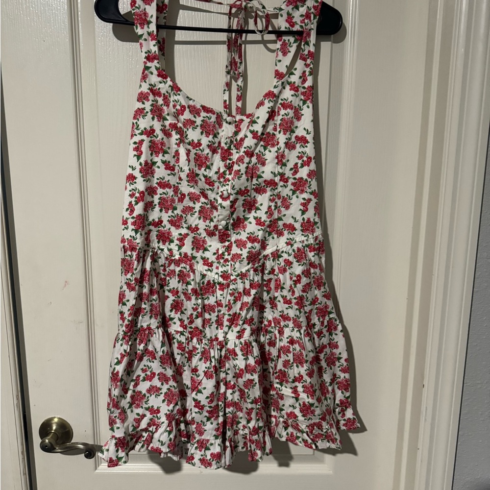 Wild Fable Floral Red and White Romper